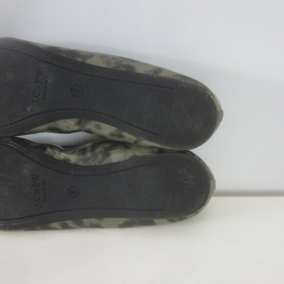 J. Crew Womens 8 M Cece Patent Leather Camo Animal Print Ballet Flats Italy - Picture 12 of 13